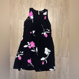 Lauren Ralph Lauren Black Dress with Pink Floral Design